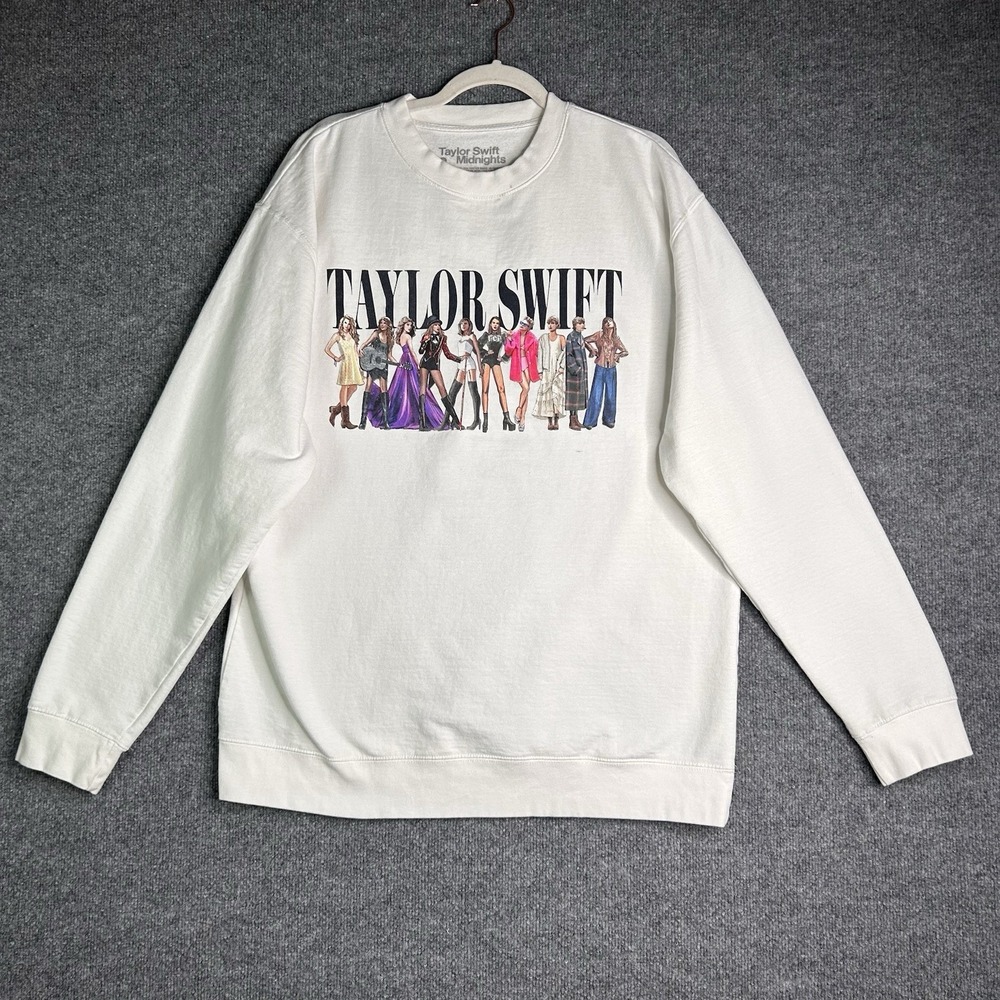 Taylor Swift‎ Midnights Tour Pullover Sweatshirt Womens Size 2xl White